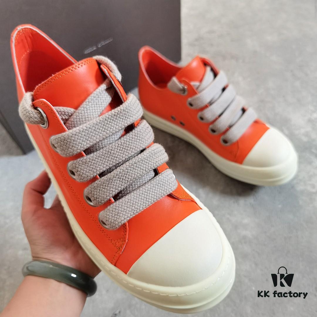 6930f1be6e68136f4d9b3ba0 Rick Owens 2022 New Chunky Lace Series - Mainline Orange Low-Cut Leather Lace-Up Shoes