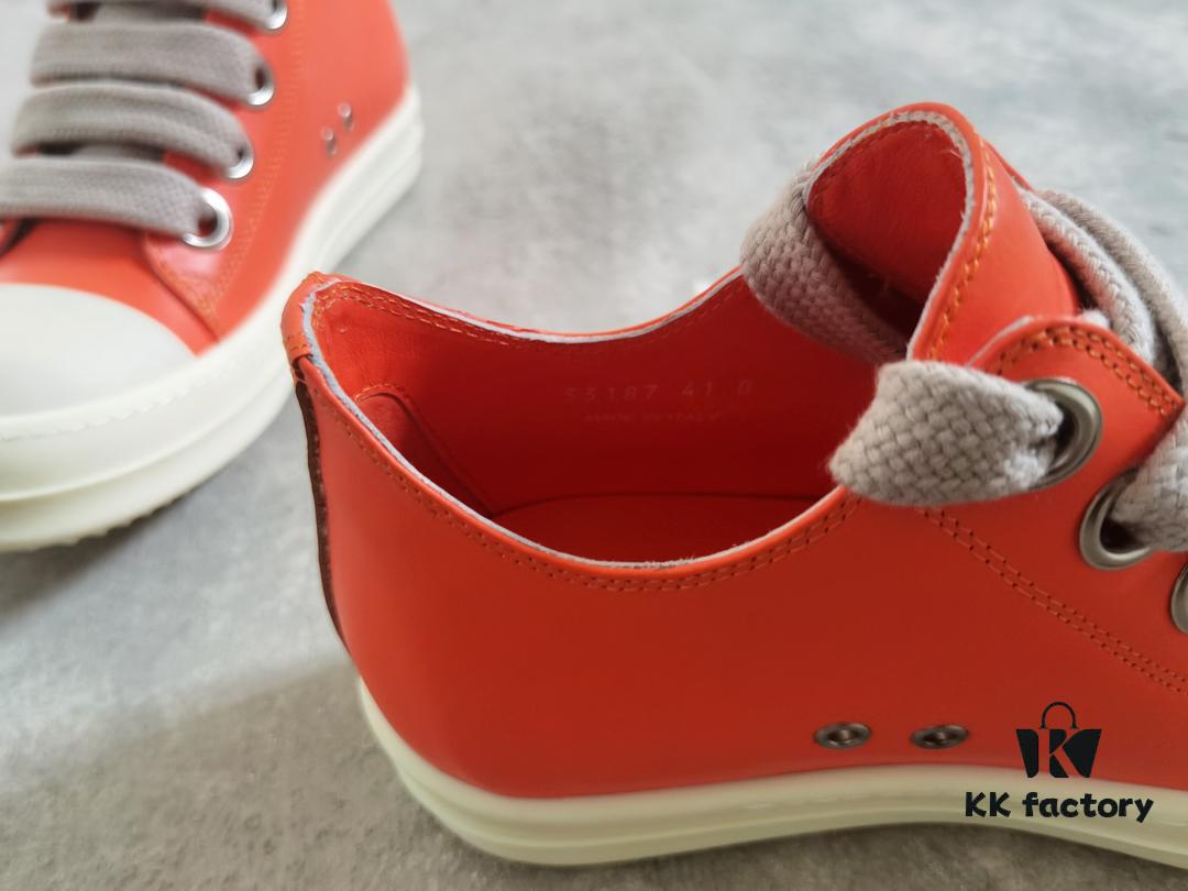6930f1c06e68136f4d9b3ba5 Rick Owens 2022 New Chunky Lace Series - Mainline Orange Low-Cut Leather Lace-Up Shoes