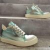 6930f2166e68136f4d9b3c17 Rick Owens DRKSHDW Green Mirror-Finish Low-Top Lace-Up Sneakers