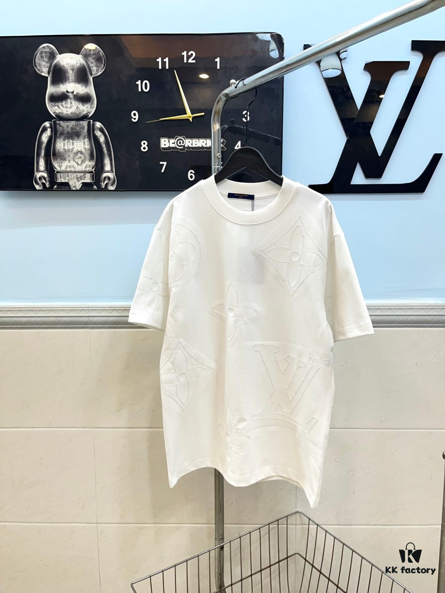 6930f5076e68136f4d9b3f7f Louis Vuitton LV Letter Logo Embroidered All-Over Round Neck Short Sleeve T-Shirt, Heavy Craftsmanship Brand Signature Design, Made from 280g Pure Cotton Double Yarn Fabric, Comfortable and Soft to Wear, Neat Embroidery Stitching, High Version Comparable at Will, Complete with Three Labels