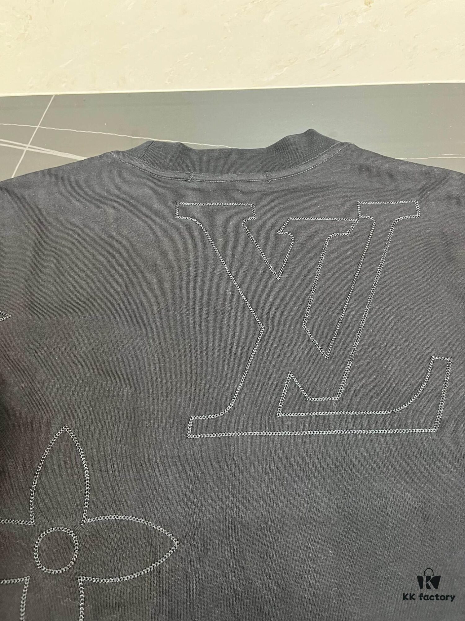 6930f50b6e68136f4d9b3f82 Louis Vuitton LV Letter Logo Embroidered All-Over Round Neck Short Sleeve T-Shirt, Heavy Craftsmanship Brand Signature Design, Made from 280g Pure Cotton Double Yarn Fabric, Comfortable and Soft to Wear, Neat Embroidery Stitching, High Version Comparable at Will, Complete with Three Labels