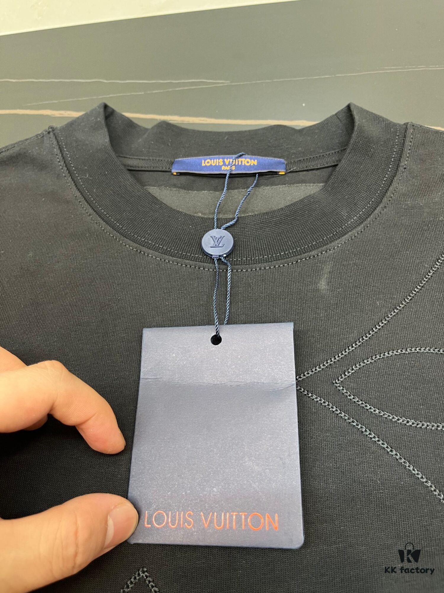 6930f50d6e68136f4d9b3f86 Louis Vuitton LV Letter Logo Embroidered All-Over Round Neck Short Sleeve T-Shirt, Heavy Craftsmanship Brand Signature Design, Made from 280g Pure Cotton Double Yarn Fabric, Comfortable and Soft to Wear, Neat Embroidery Stitching, High Version Comparable at Will, Complete with Three Labels
