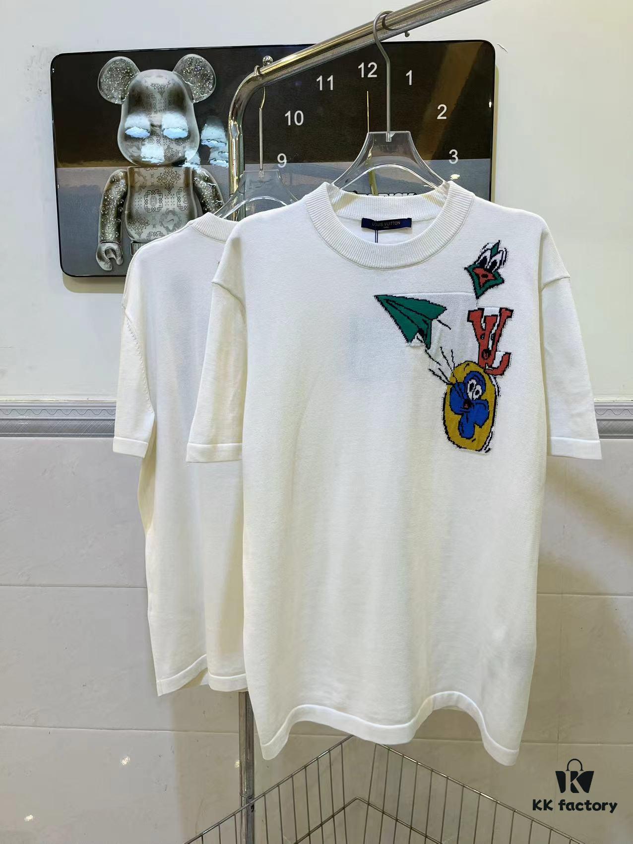 6930f5166e68136f4d9b3f92 LOUIS VUITTON 23SS New Arrival Paper Plane Design Knitted Short-Sleeve Shirt