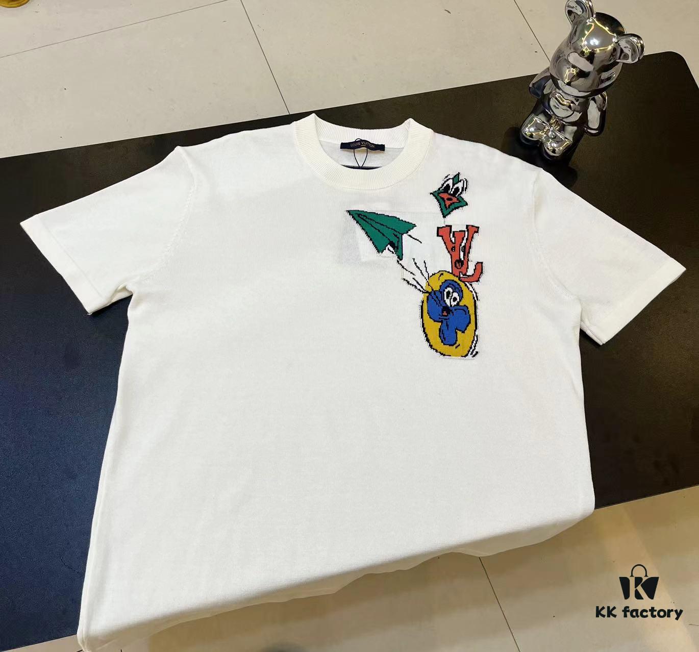 6930f5196e68136f4d9b3f95 LOUIS VUITTON 23SS New Arrival Paper Plane Design Knitted Short-Sleeve Shirt