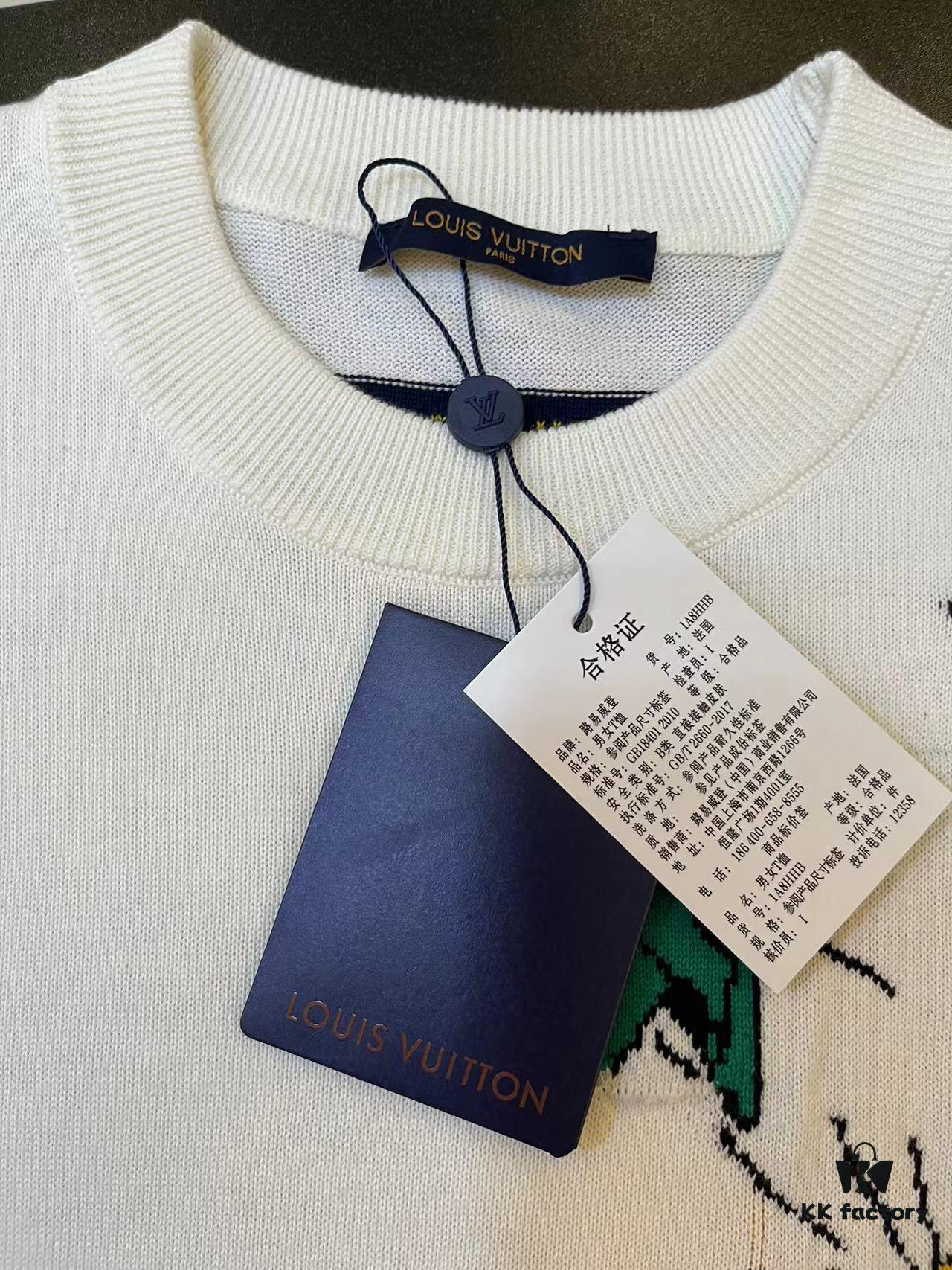 6930f51b6e68136f4d9b3f99 LOUIS VUITTON 23SS New Arrival Paper Plane Design Knitted Short-Sleeve Shirt