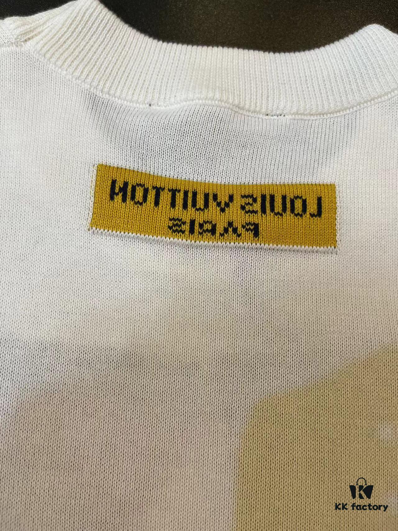 6930f51c6e68136f4d9b3f9b LOUIS VUITTON 23SS New Arrival Paper Plane Design Knitted Short-Sleeve Shirt