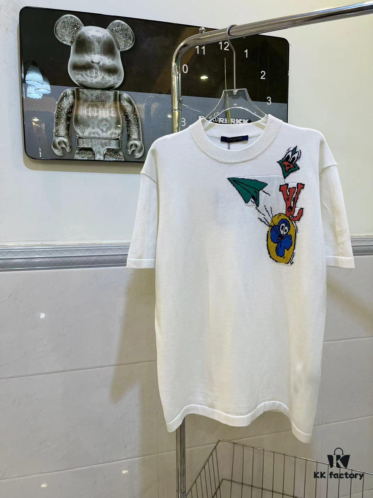 6930f5296e68136f4d9b3fa6 LOUIS VUITTON 23SS New Arrival Paper Plane Design Knitted Short-Sleeve Shirt