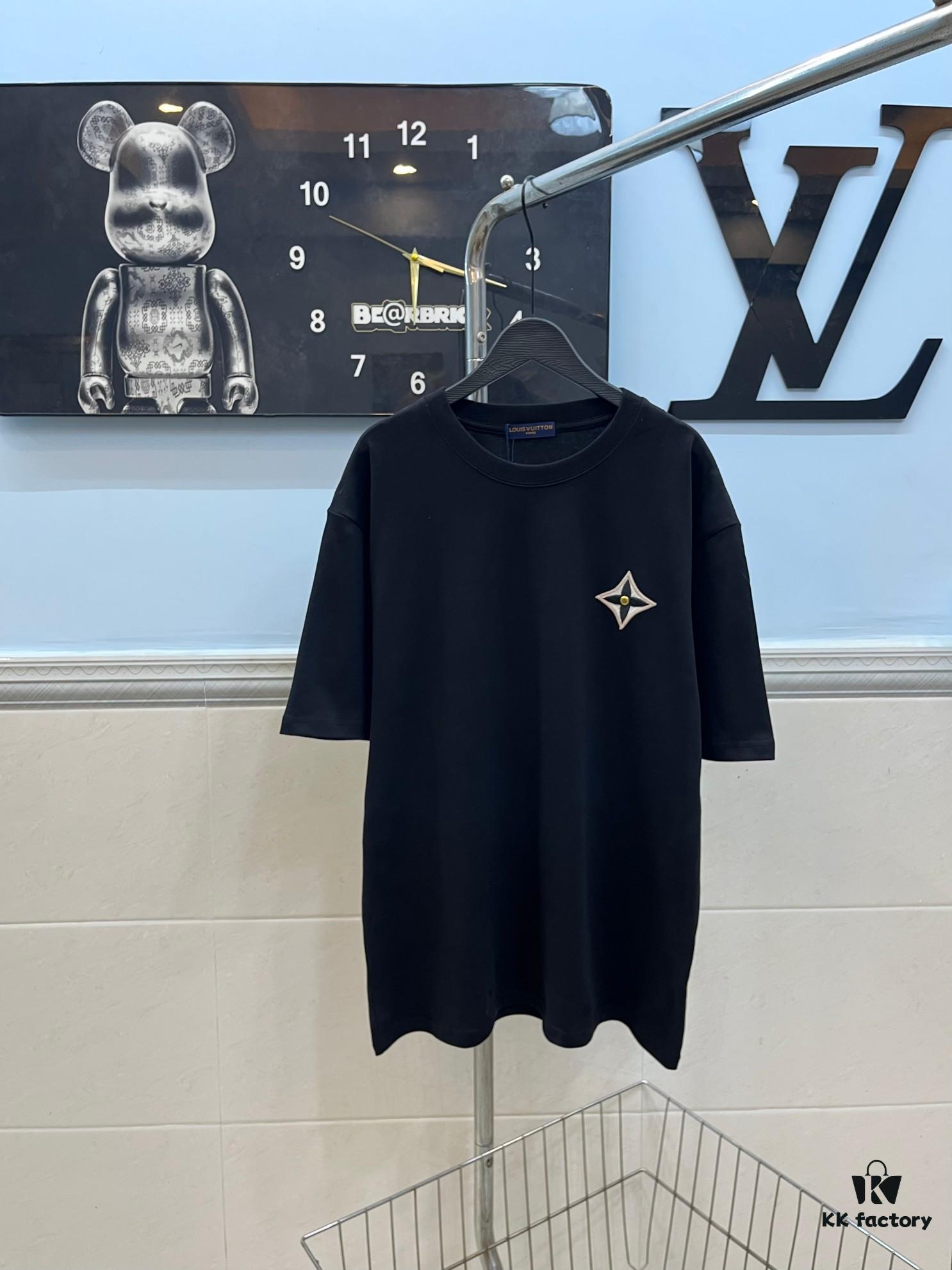 6930f52b6e68136f4d9b3fab Louis Vuitton/LV New Arrival Logo Embroidered Short Sleeve T-Shirt with Refined 3D Embroidery