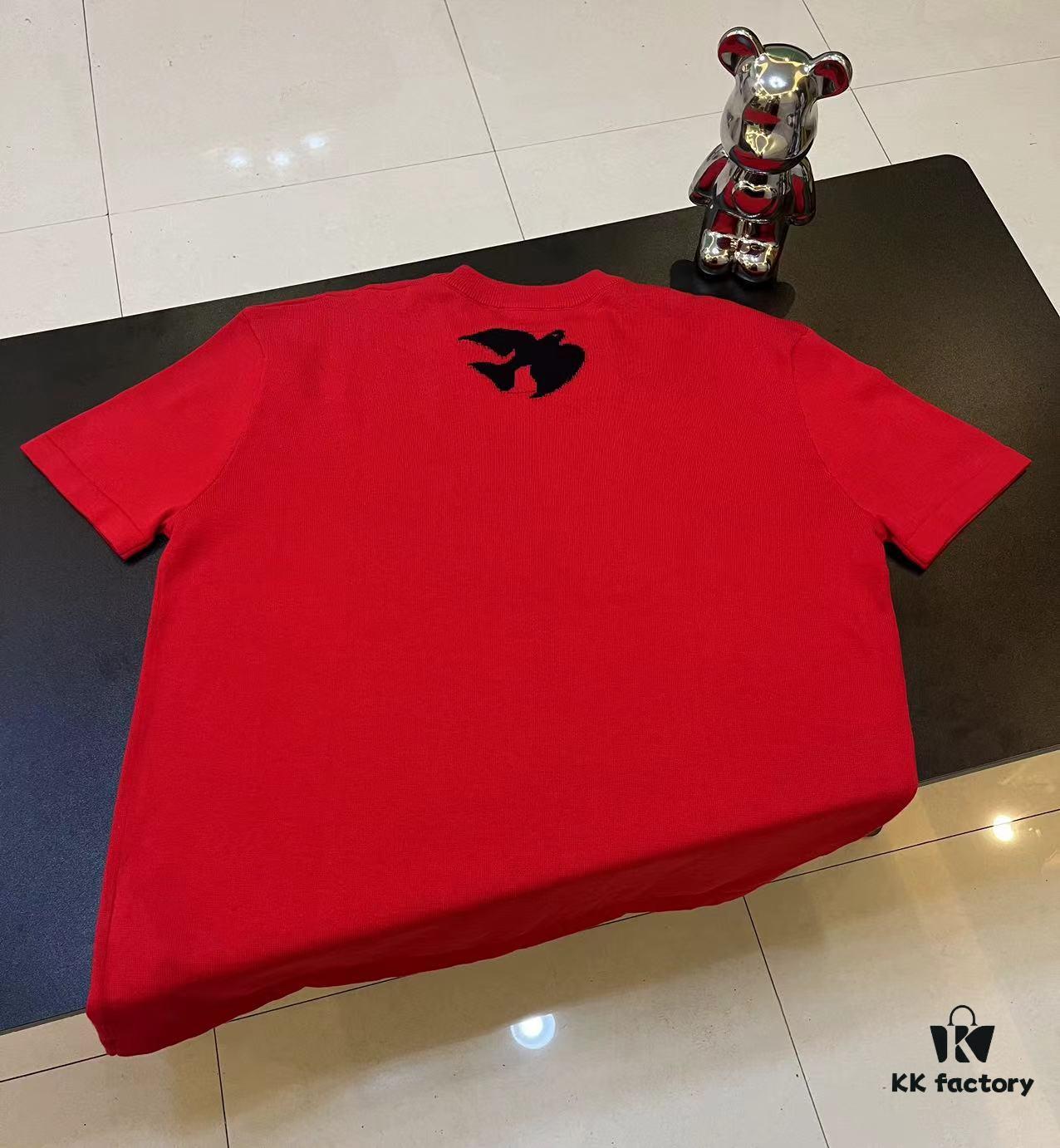 6930f5326e68136f4d9b3fae LOUIS VUITTON LV Monogram Jacquard Knit Short-Sleeve T-Shirt 24SS, Made with Fine Cotton Knitting, Intarsia LU Logo on Chest, Soft and Comfortable Fit