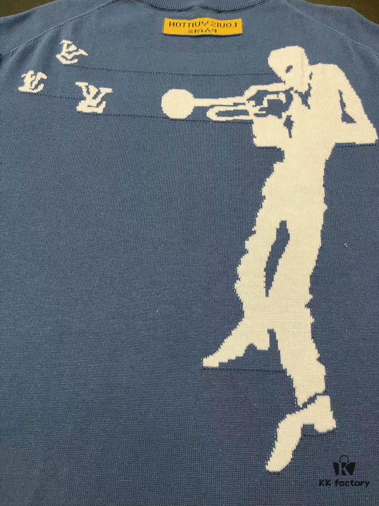 6930f5426e68136f4d9b3fc1 LOUIS VUITTON Louis Vuitton 2023 Jazz Trumpeter Jacquard Knit Short-Sleeve Top