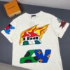 6930f54c6e68136f4d9b3fcd LOUIS VUITTON Lv Louis Vuitton European Runway Flame Short Sleeve T-Shirt with Front and Back Colorful Graffiti Print