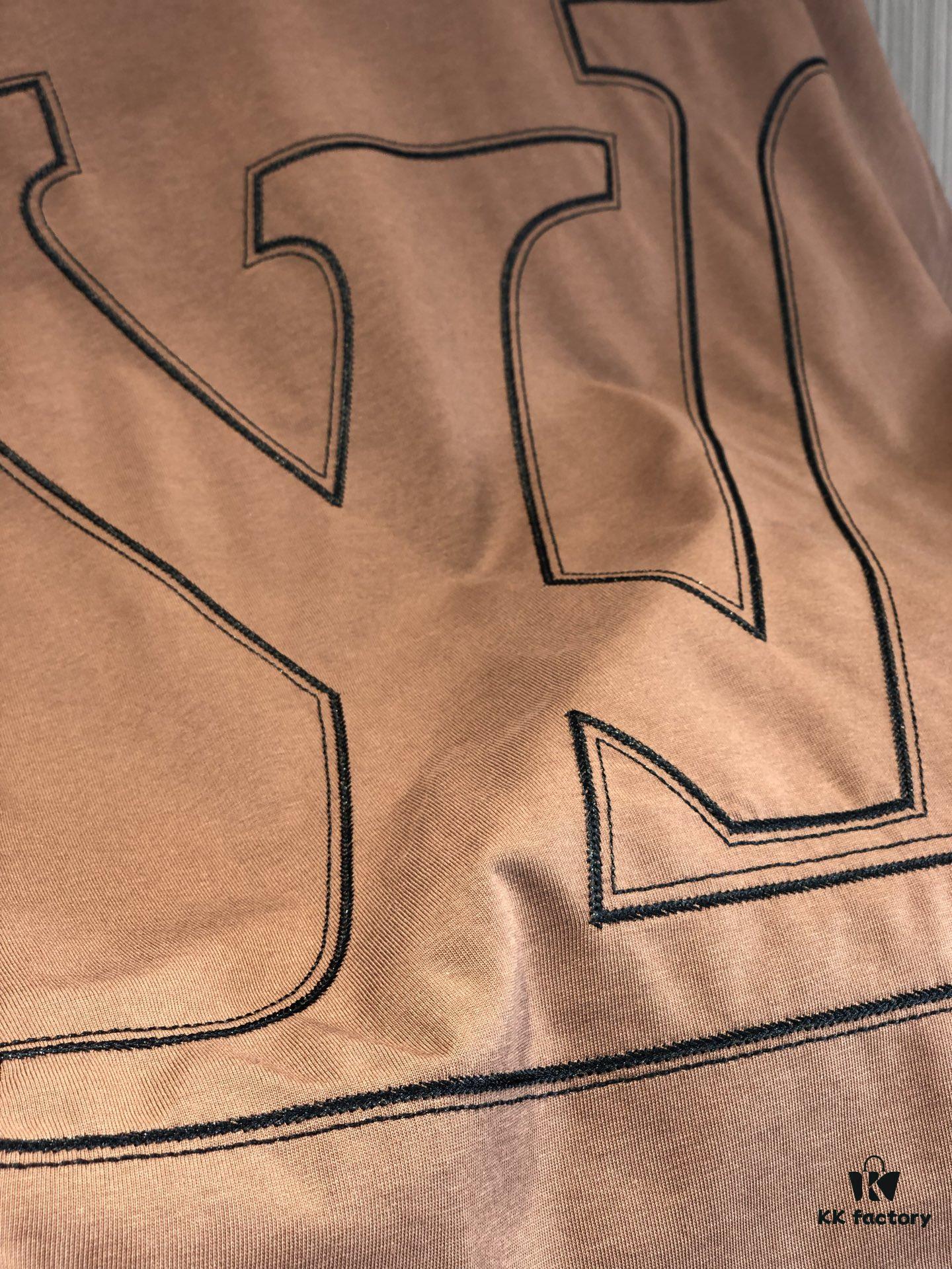 6930f5d86e68136f4d9b404f LV Louis Vuitton 2025 Spring/Summer New Arrival Round Neck Short Sleeve T-Shirt with Chain and Single Needle Embroidery, Premium 320g Double-Combed Cotton Fabric, Slightly Loose Fit, Unisex Design