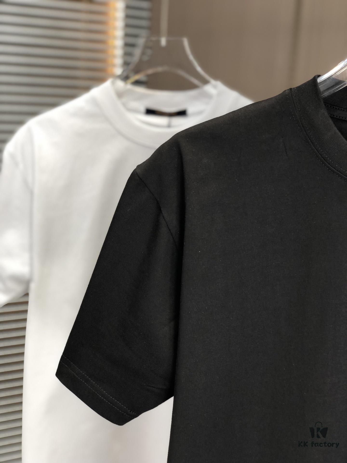 6930f5f26e68136f4d9b4066 LV Louis Vuitton 2025 Spring/Summer New Arrival Round Neck Short Sleeve T-Shirt with Hand-Painted Print, Made from 320g Double-Combed Cotton Fabric, Slightly Loose Fit, Soft and Substantial Fabric Texture, Unisex Design