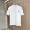 6930f5fa6e68136f4d9b406e LV Louis Vuitton 2025 Spring-Summer New Arrival Round Neck Short Sleeve T-Shirt with Hand-Painted Print, Made from 320g Double-Layer Combed Cotton Fabric, Slightly Loose Fit, Soft and Substantial Fabric Texture, Unisex Design