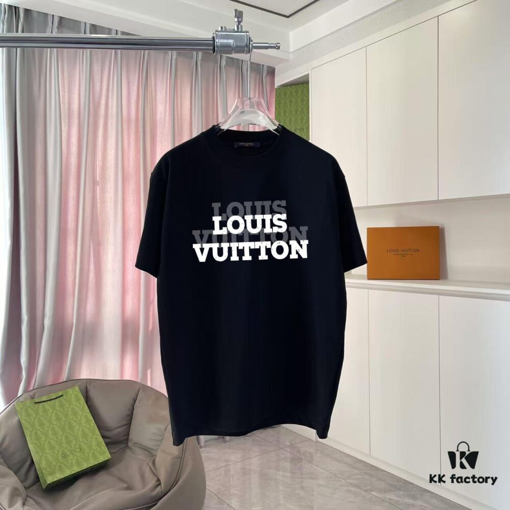 6930f6b56e68136f4d9b413e Louis Vuitton 2025 Summer New Arrival Personalized Letter Logo Print Custom 300g Fabric Short Sleeve T-Shirt Unisex