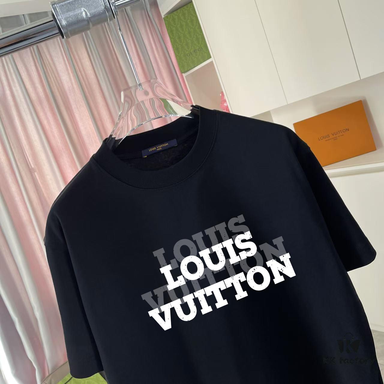 6930f6b66e68136f4d9b413f Louis Vuitton 2025 Summer New Arrival Personalized Letter Logo Print Custom 300g Fabric Short Sleeve T-Shirt Unisex