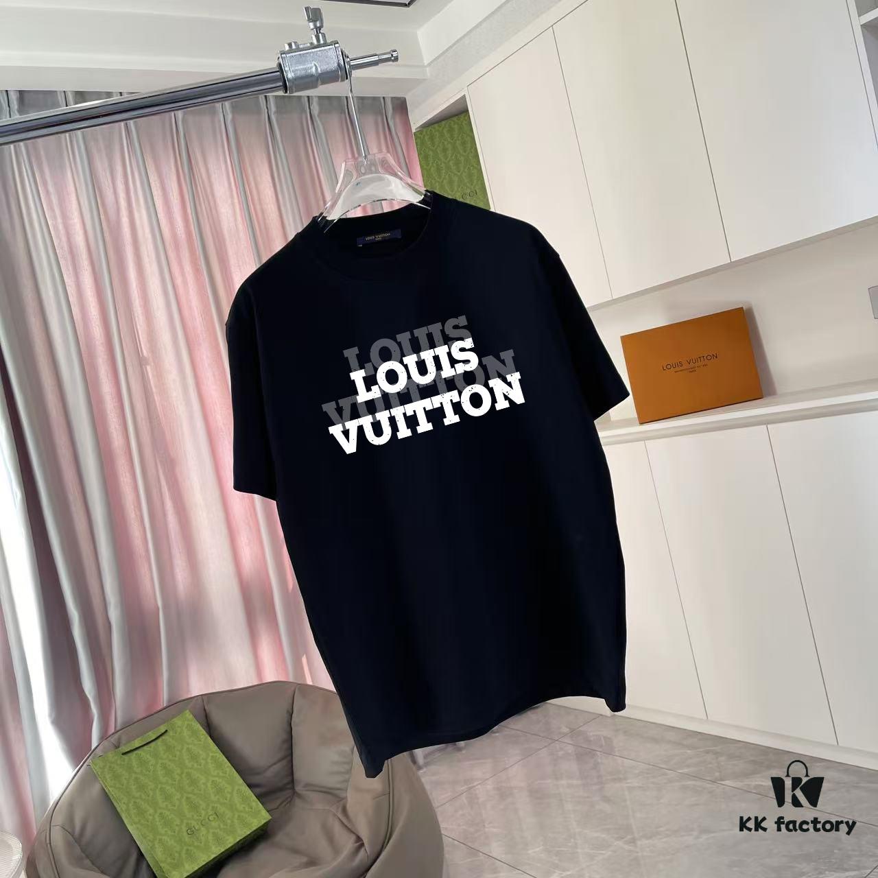6930f6b86e68136f4d9b4141 Louis Vuitton 2025 Summer New Arrival Personalized Letter Logo Print Custom 300g Fabric Short Sleeve T-Shirt Unisex