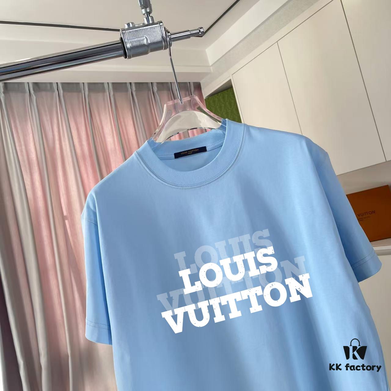 6930f6c76e68136f4d9b414f Louis Vuitton 2025 Summer New Arrival Personalized Letter Logo Print Custom 300g Fabric Short Sleeve T-Shirt Unisex