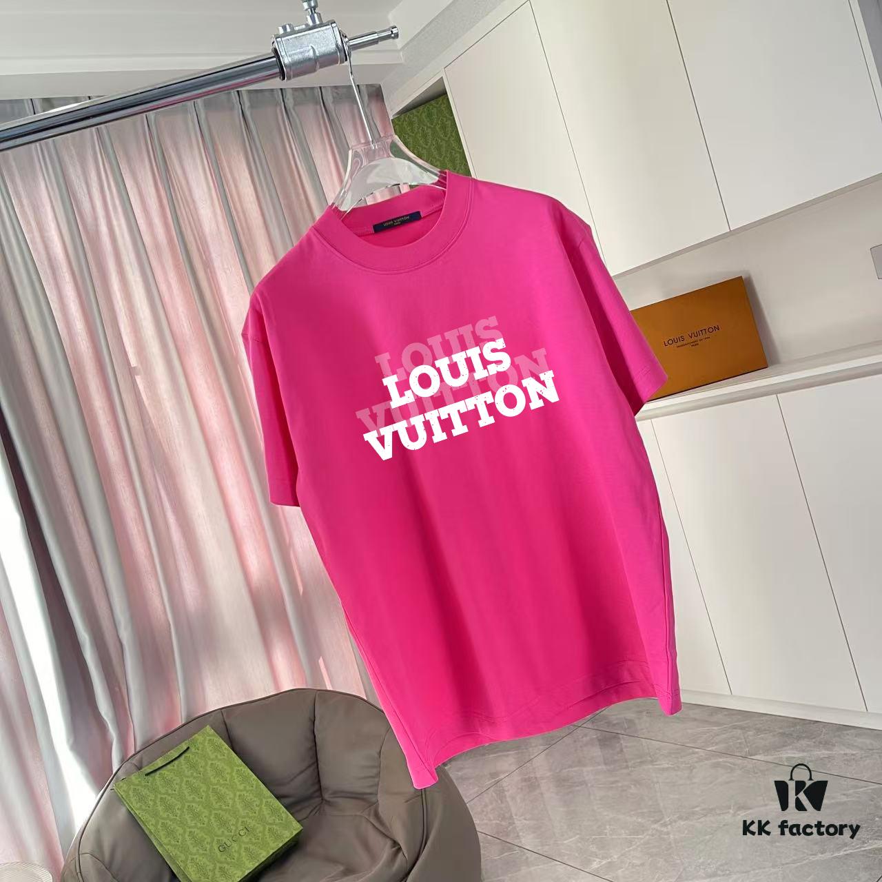 6930f6d16e68136f4d9b415a Louis Vuitton 2025 Summer New Arrival Personalized Letter Logo Print Custom 300g Fabric Short Sleeve T-Shirt Unisex