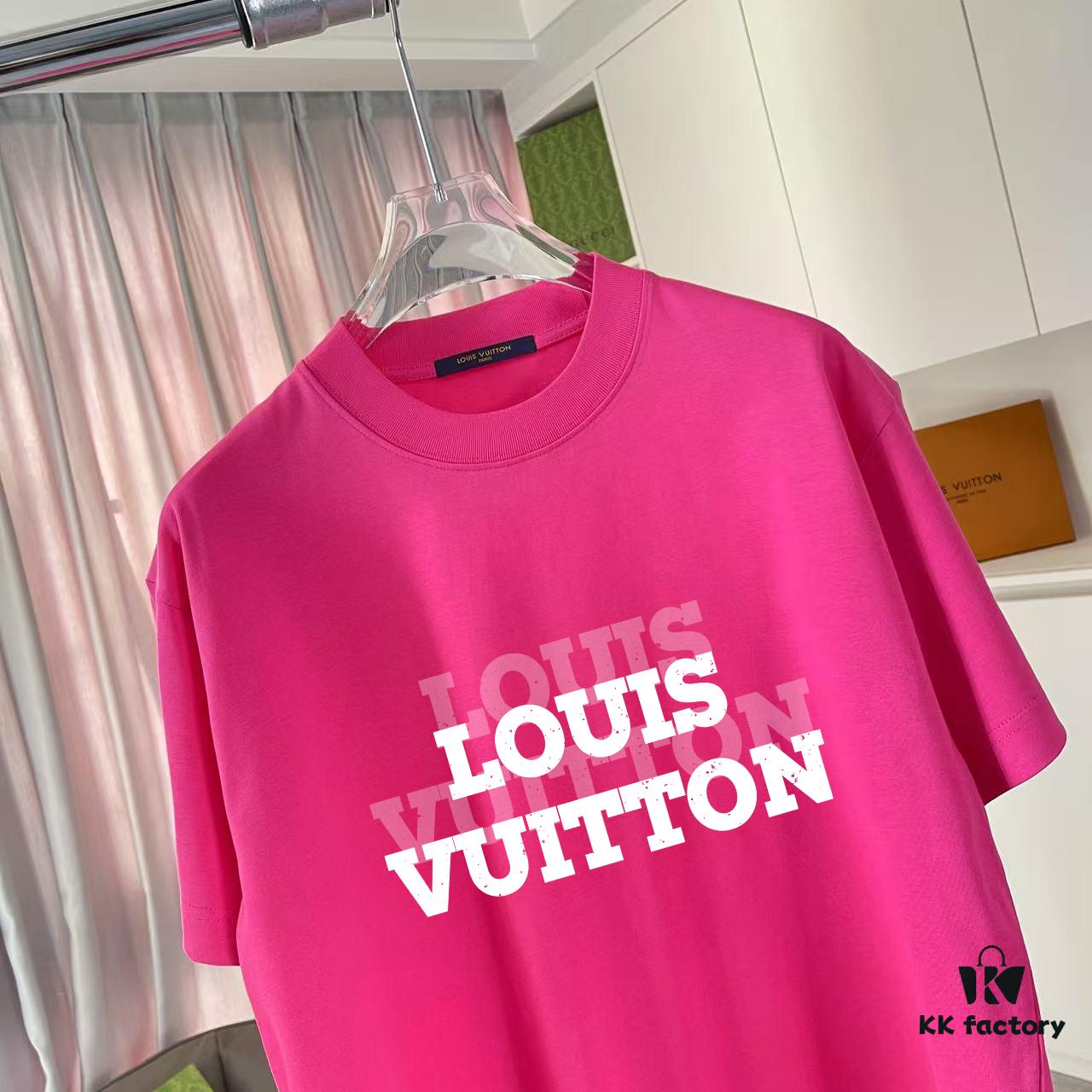 6930f6d26e68136f4d9b415b Louis Vuitton 2025 Summer New Arrival Personalized Letter Logo Print Custom 300g Fabric Short Sleeve T-Shirt Unisex