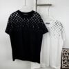 New Louis Vuitton 270g Crew Neck Short Sleeve T-Shirt with Gradient Starry Night Logo Print