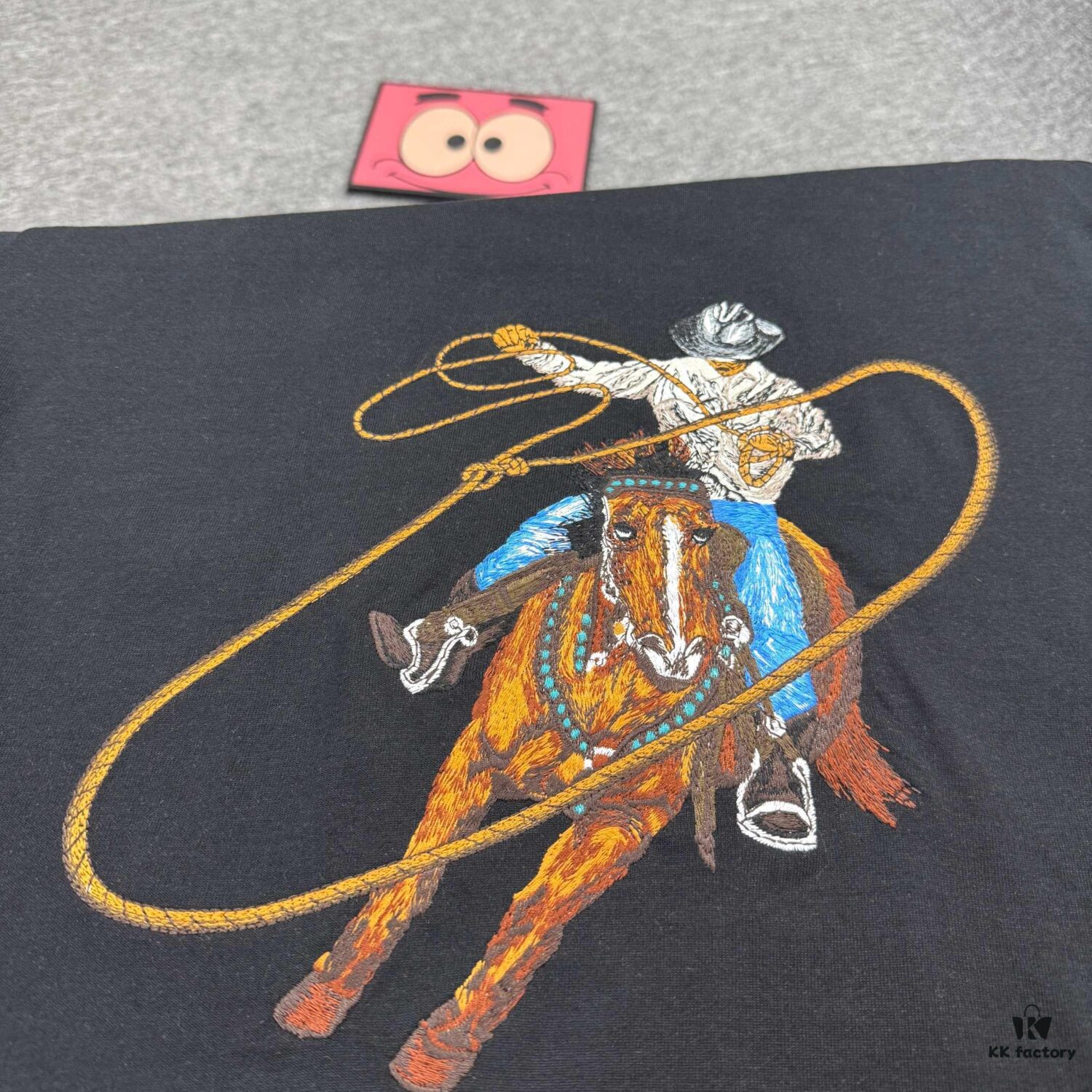 6930f7156e68136f4d9b4196 New Arrival LOUIS VUITTON Western Cowboy Style Fully Embroidered Short Sleeve T-Shirt, High-Density Imported 270g Fabric, High-Temperature Dyeing and Post-Setting Treatment! Complete Triple Labeling