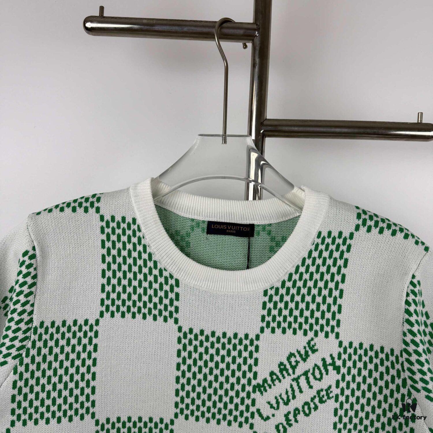 6930f7166e68136f4d9b4199 New Louis Vuitton Plaid Green Checkerboard Short Sleeve Unisex T-Shirt