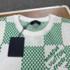 6930f7186e68136f4d9b419b New Louis Vuitton Plaid Green Checkerboard Short Sleeve Unisex T-Shirt