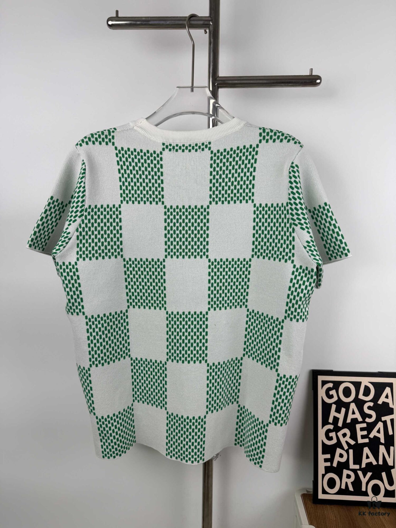 6930f7186e68136f4d9b419c New Louis Vuitton Plaid Green Checkerboard Short Sleeve Unisex T-Shirt
