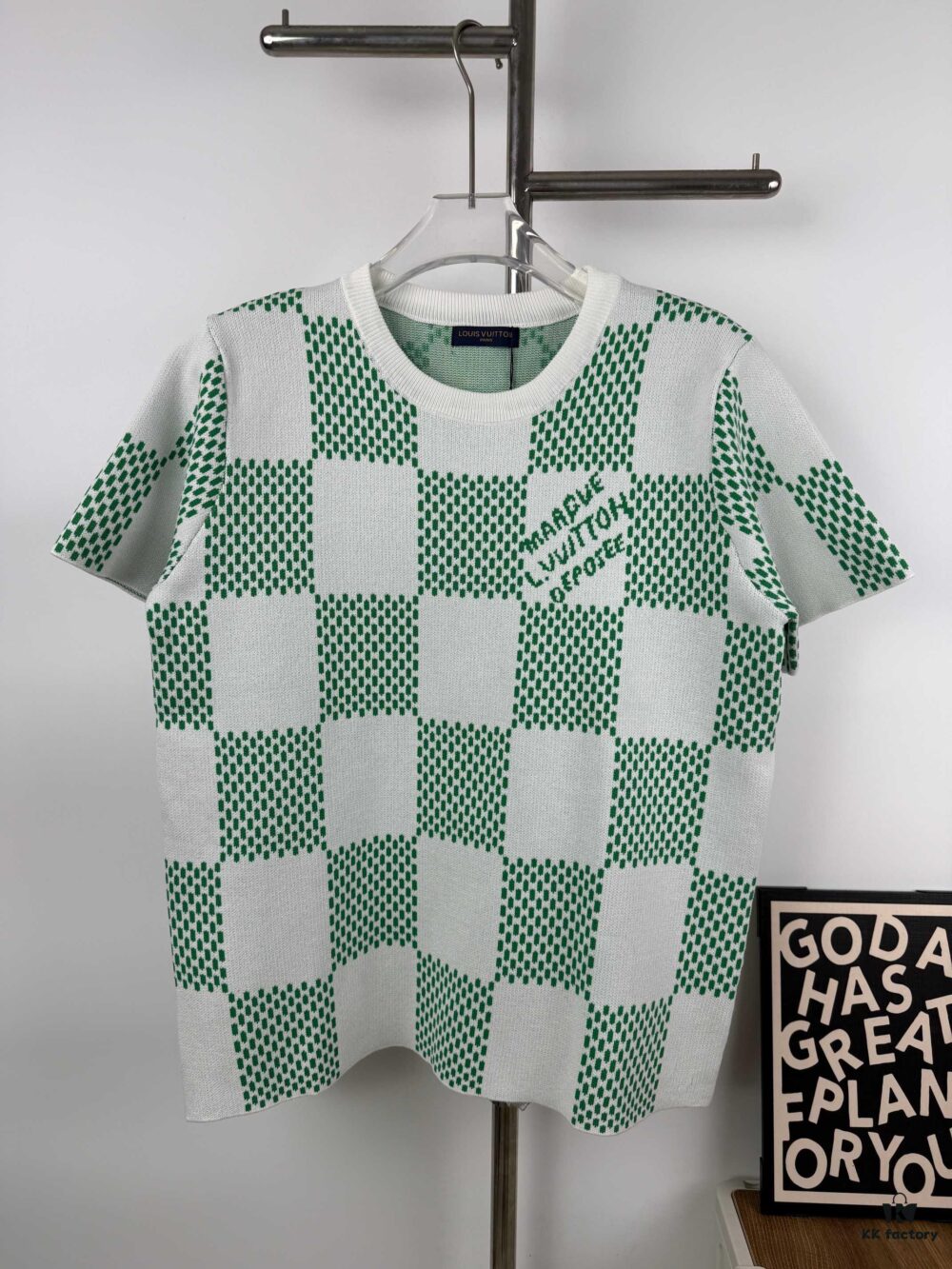 6930f71a6e68136f4d9b419d New Louis Vuitton Plaid Green Checkerboard Short Sleeve Unisex T-Shirt