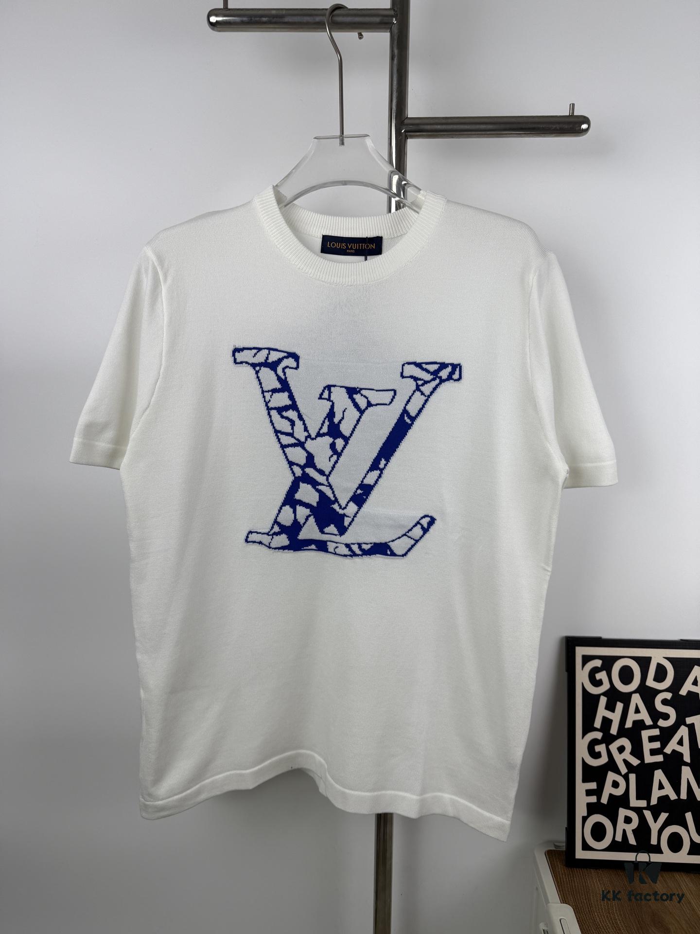 6930f7316e68136f4d9b41b2 New LV Louis Vuitton 2023FW Ski Collection Jacquard Round-Neck Short-Sleeve T-Shirt