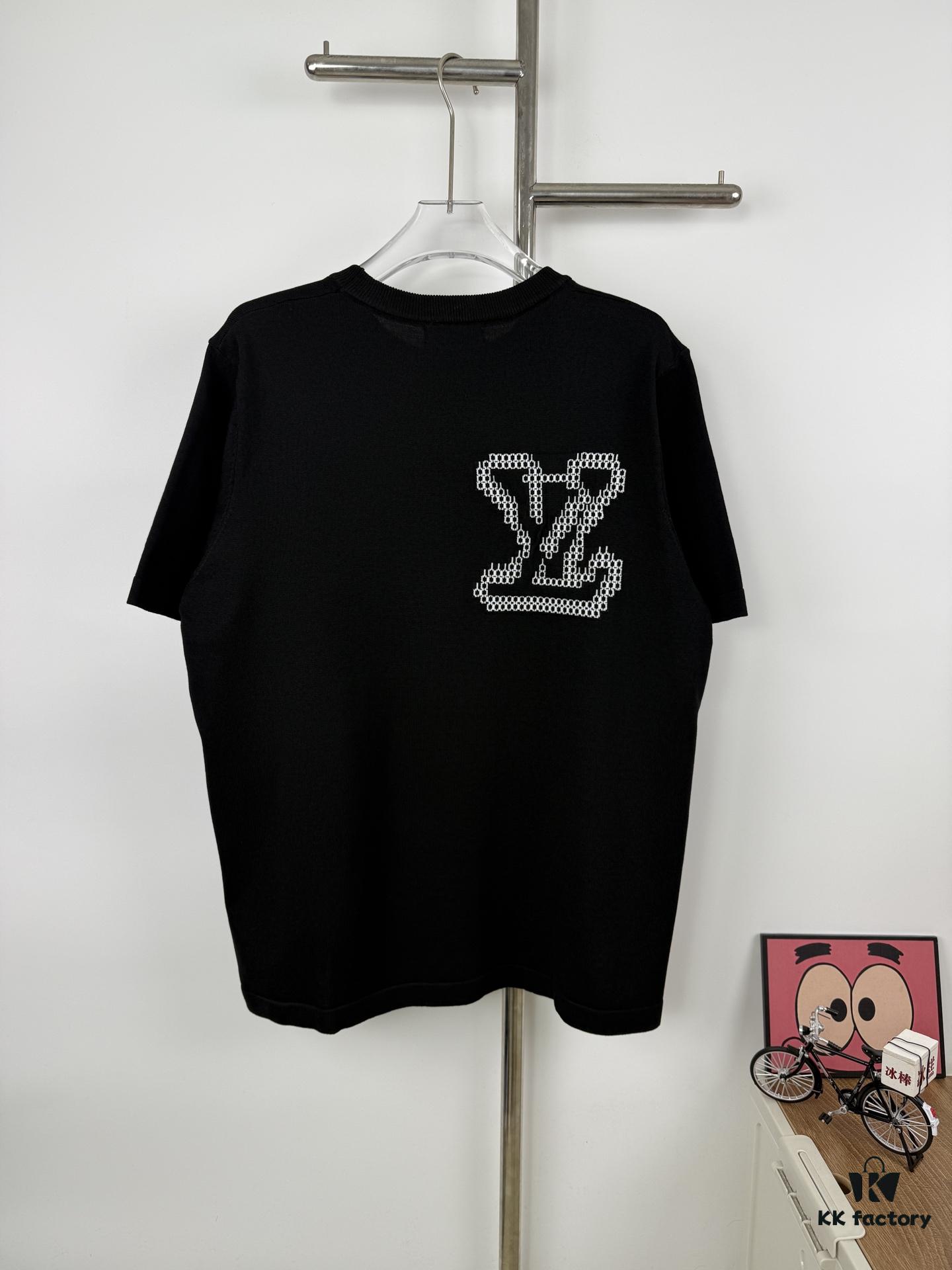 6930f7436e68136f4d9b41c8 New Louis Vuitton 25SS Limited Edition Brick Print Knit Crew Neck Short Sleeve T-Shirt