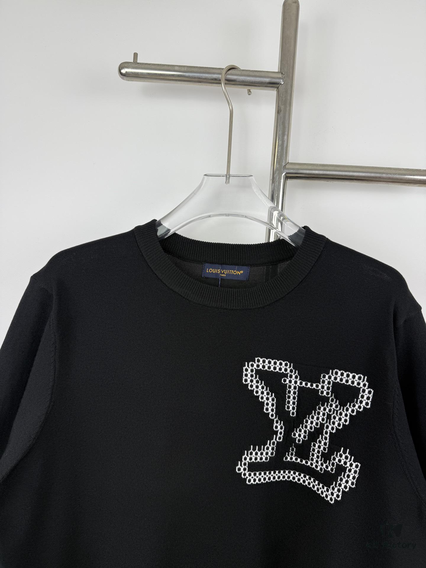 6930f7456e68136f4d9b41c9 New Louis Vuitton 25SS Limited Edition Brick Print Knit Crew Neck Short Sleeve T-Shirt
