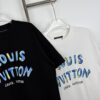 6930f7796e68136f4d9b4200 LOUIS VUITTON Graffiti Print Logo Round Neck Short Sleeve T-Shirt Unisex Casual Loose Fit