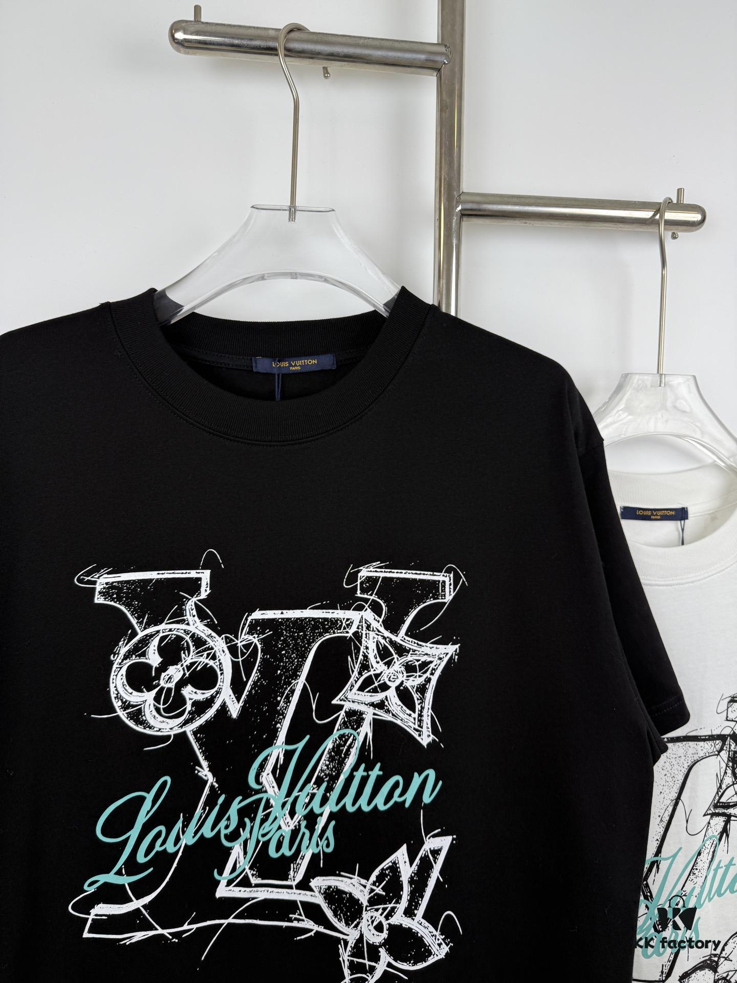 6930f78f6e68136f4d9b4211 LOUISVUITTON Classic Parody Graffiti Print Logo Round Neck Short Sleeve T-Shirt Unisex Casual Loose Fit