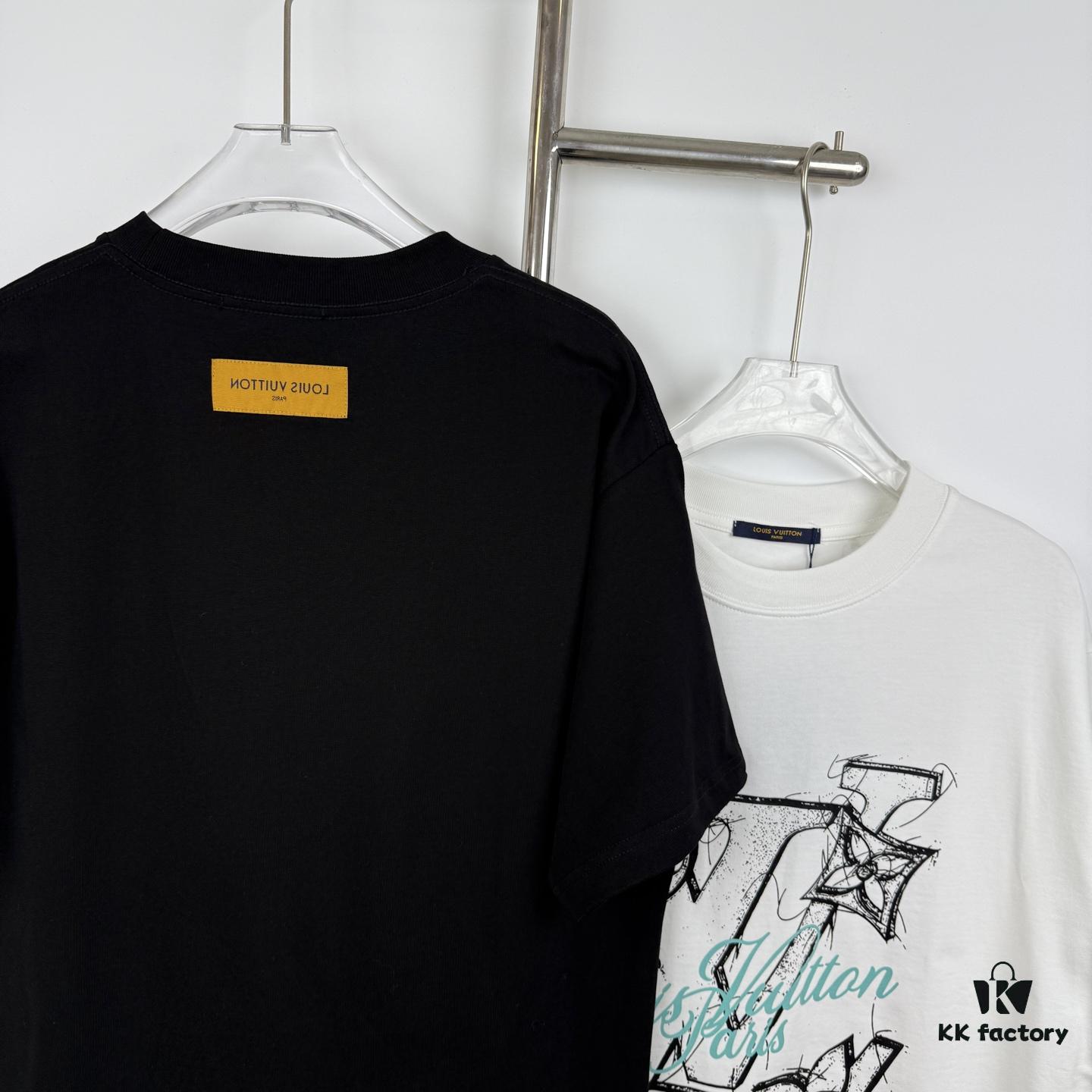 6930f78f6e68136f4d9b4212 LOUISVUITTON Classic Parody Graffiti Print Logo Round Neck Short Sleeve T-Shirt Unisex Casual Loose Fit