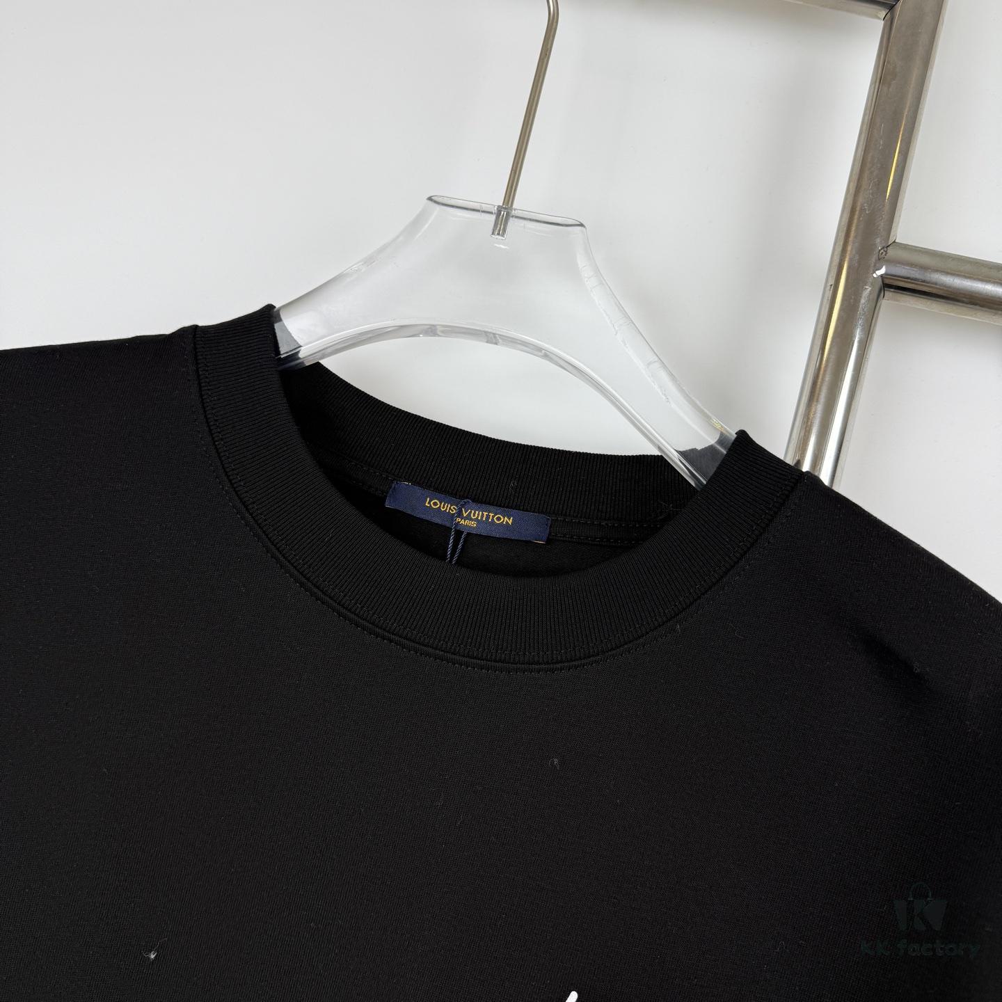 6930f7916e68136f4d9b4213 LOUISVUITTON Graffiti Print Logo Round-Neck Short-Sleeve T-Shirt Unisex Casual Loose Fit
