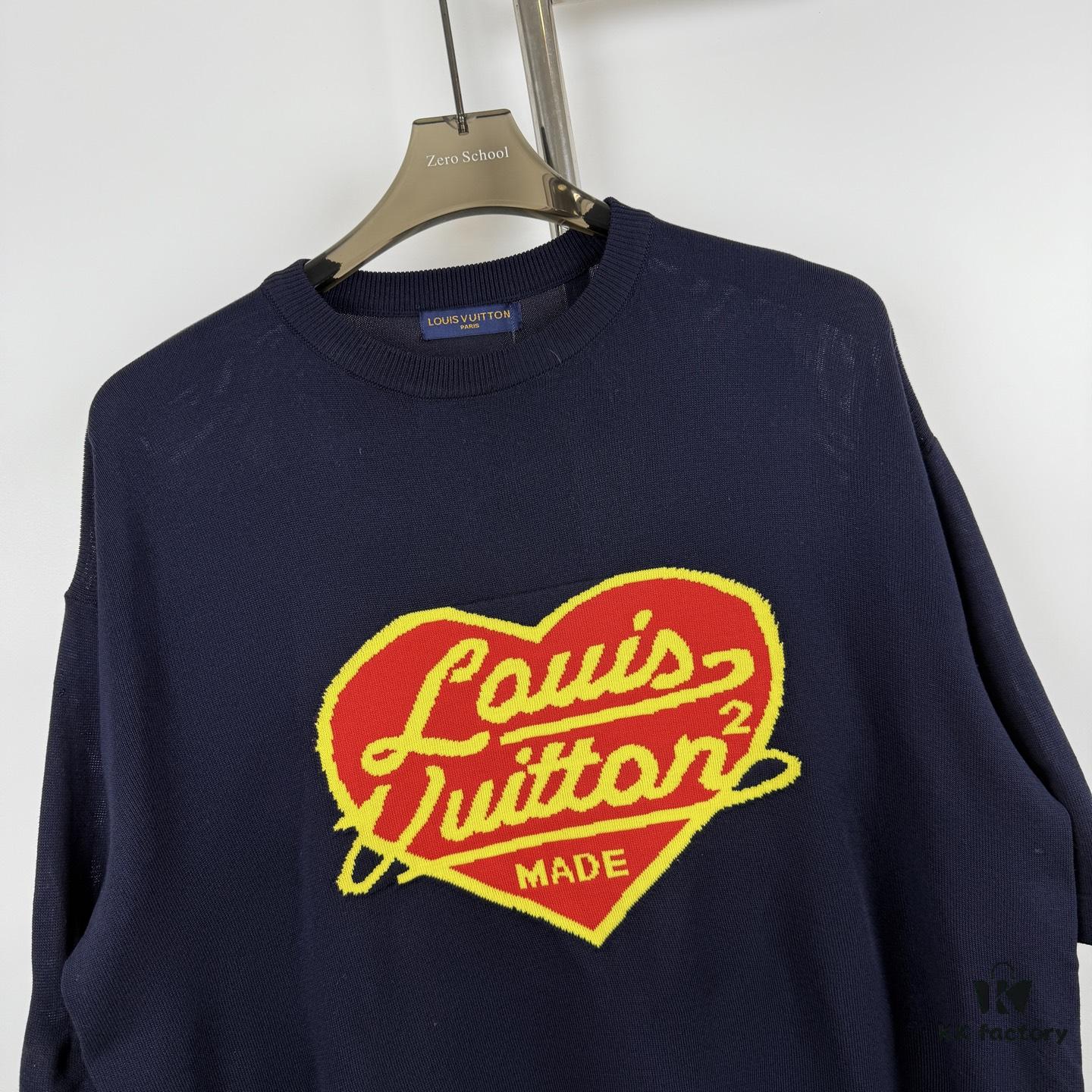 6930f7bd6e68136f4d9b4238 New Louis Vuitton LV 2023 Spring Heart Knit Short-Sleeve Unisex by lvXnigo Collaboration