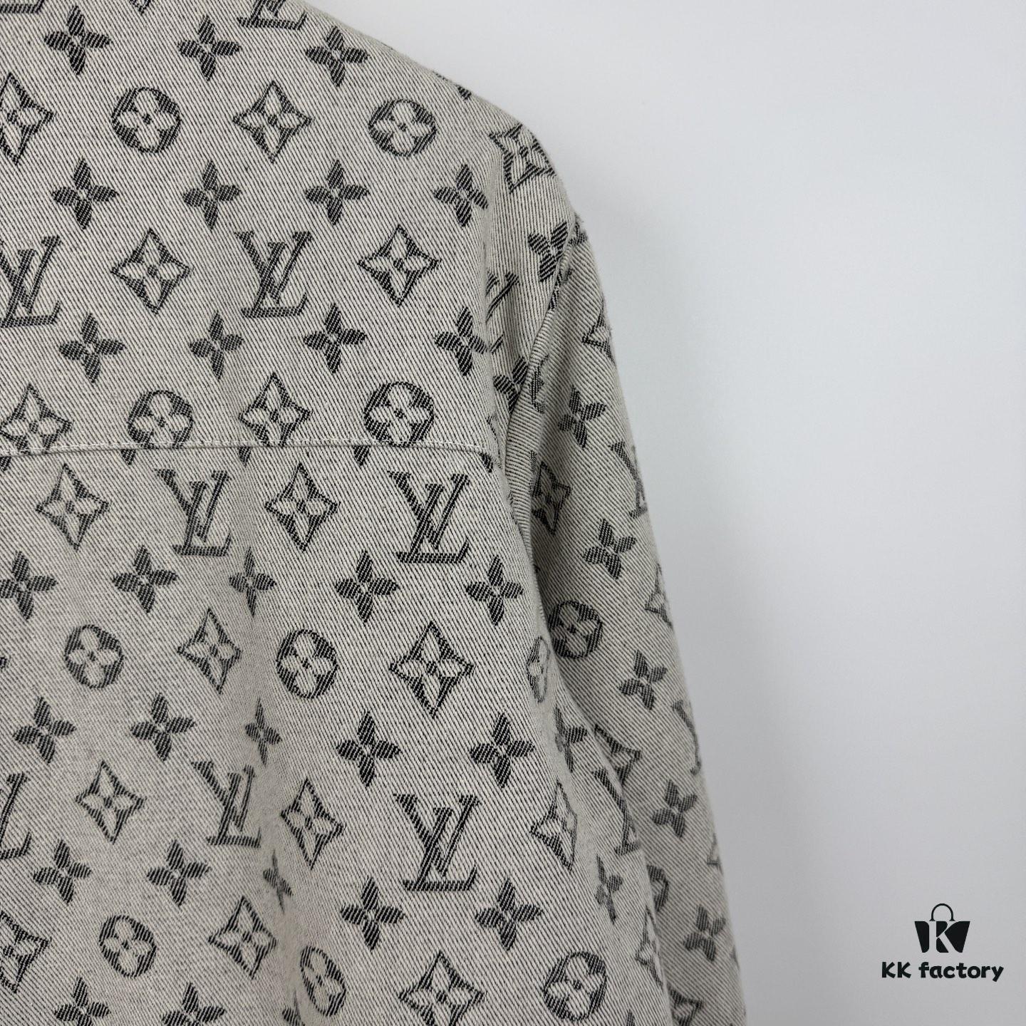 6930f7cc6e68136f4d9b4249 New Louis Vuitton Monogram Jacquard Denim Shirt Unisex Oversized Long Sleeve Jacket