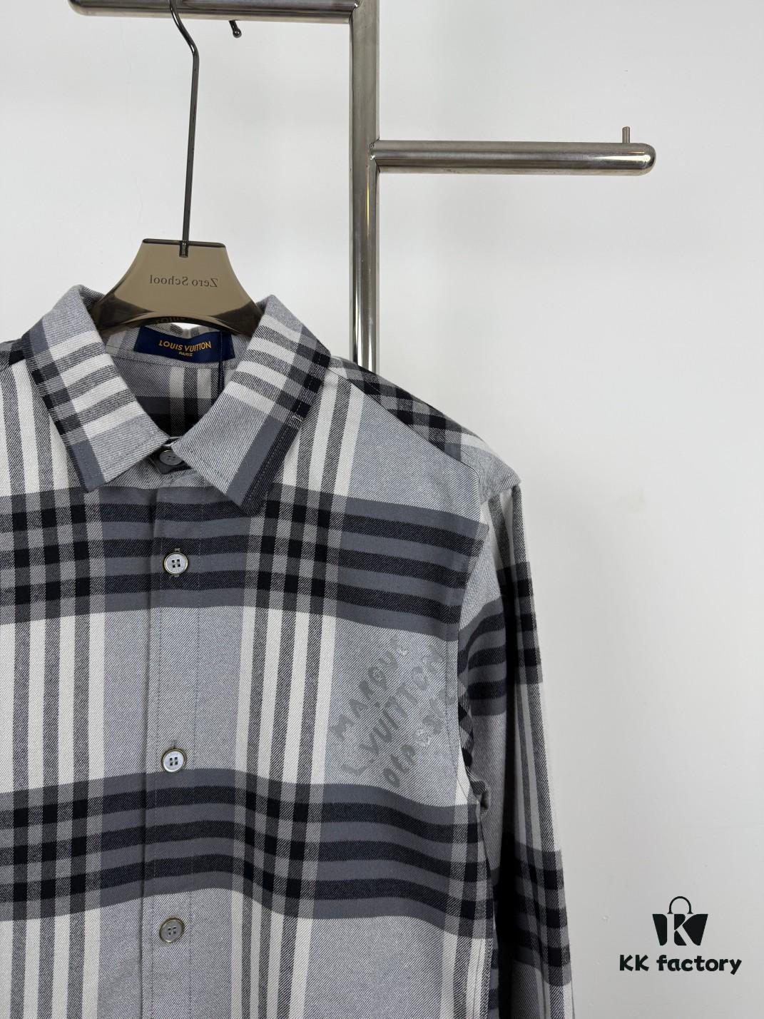6930f7d36e68136f4d9b424e Louis Vuitton LV Plaid Letter Flannel Shirt Jacket