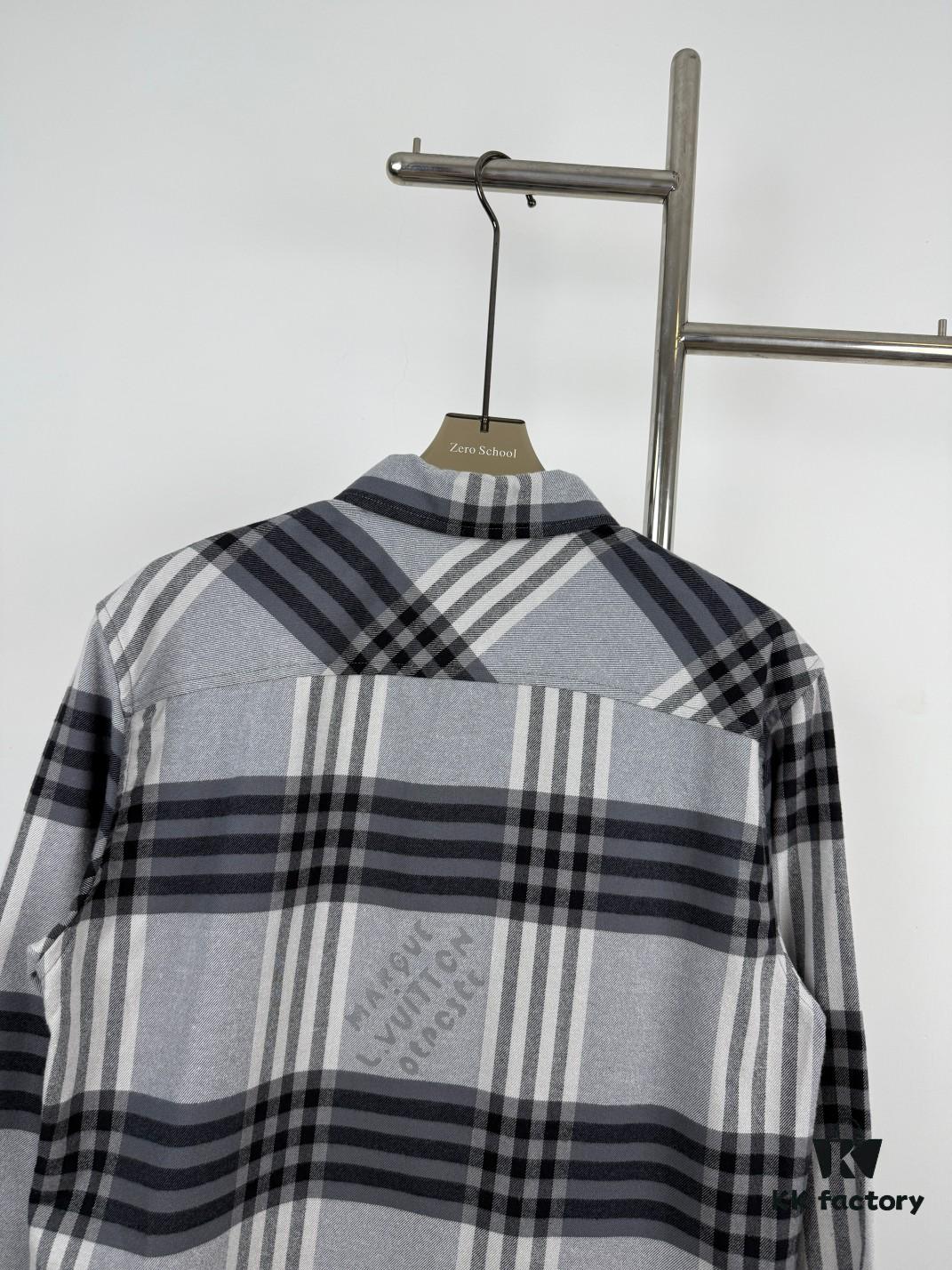 6930f7d36e68136f4d9b424f Louis Vuitton LV Plaid Letter Flannel Shirt Jacket