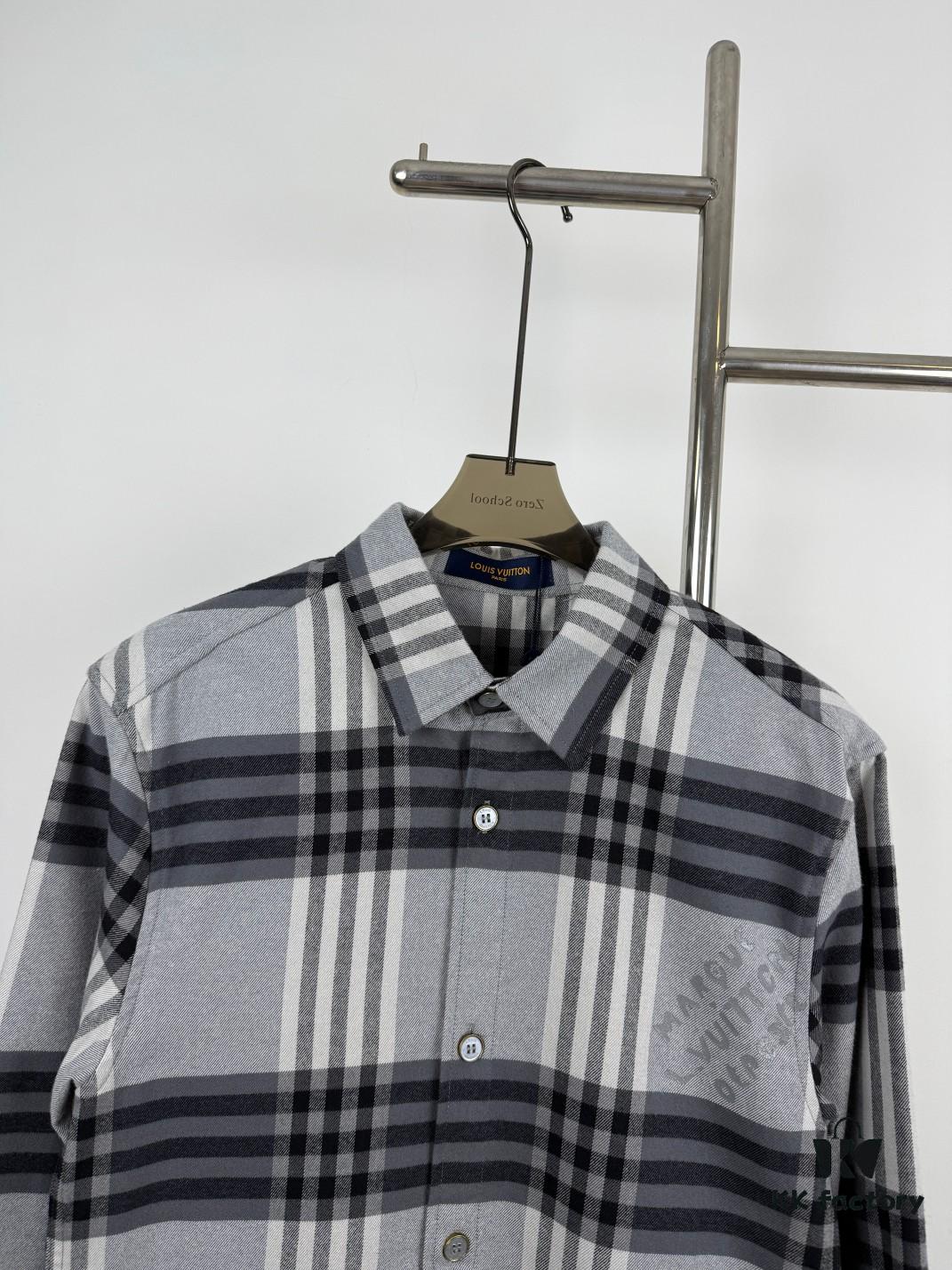 6930f7d36e68136f4d9b4250 Louis Vuitton LV Plaid Letter Flannel Shirt Jacket