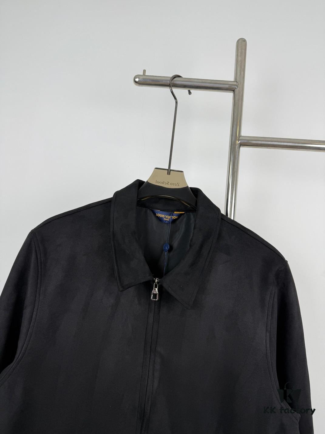 6930f7dd6e68136f4d9b425a New Arrival 1V Louis 24FW Autumn/Winter Imported Suede Velvet Textured Fashion Notch Collar Jacket