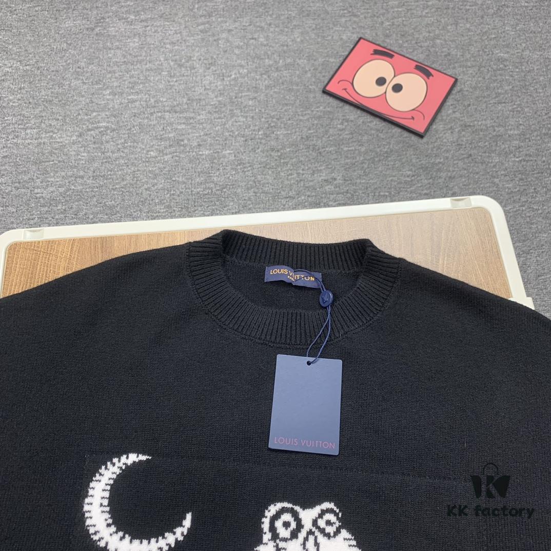 6930f7eb6e68136f4d9b426a New Louis Vuitton Limited Edition Owl Jacquard Crew Neck Casual Sweater
