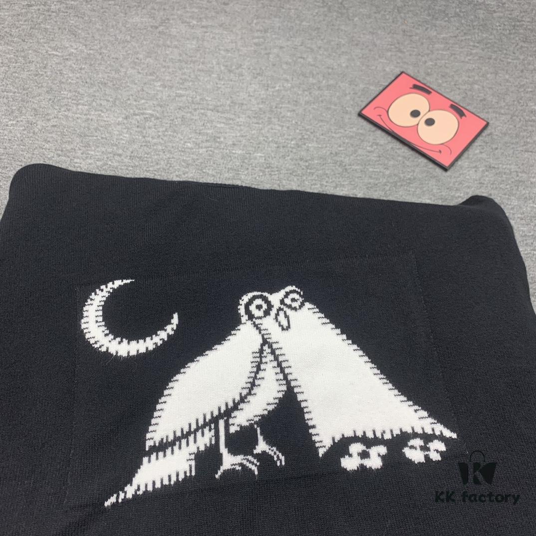 6930f7ed6e68136f4d9b426b New Louis Vuitton Limited Edition Owl Jacquard Crew Neck Casual Sweater