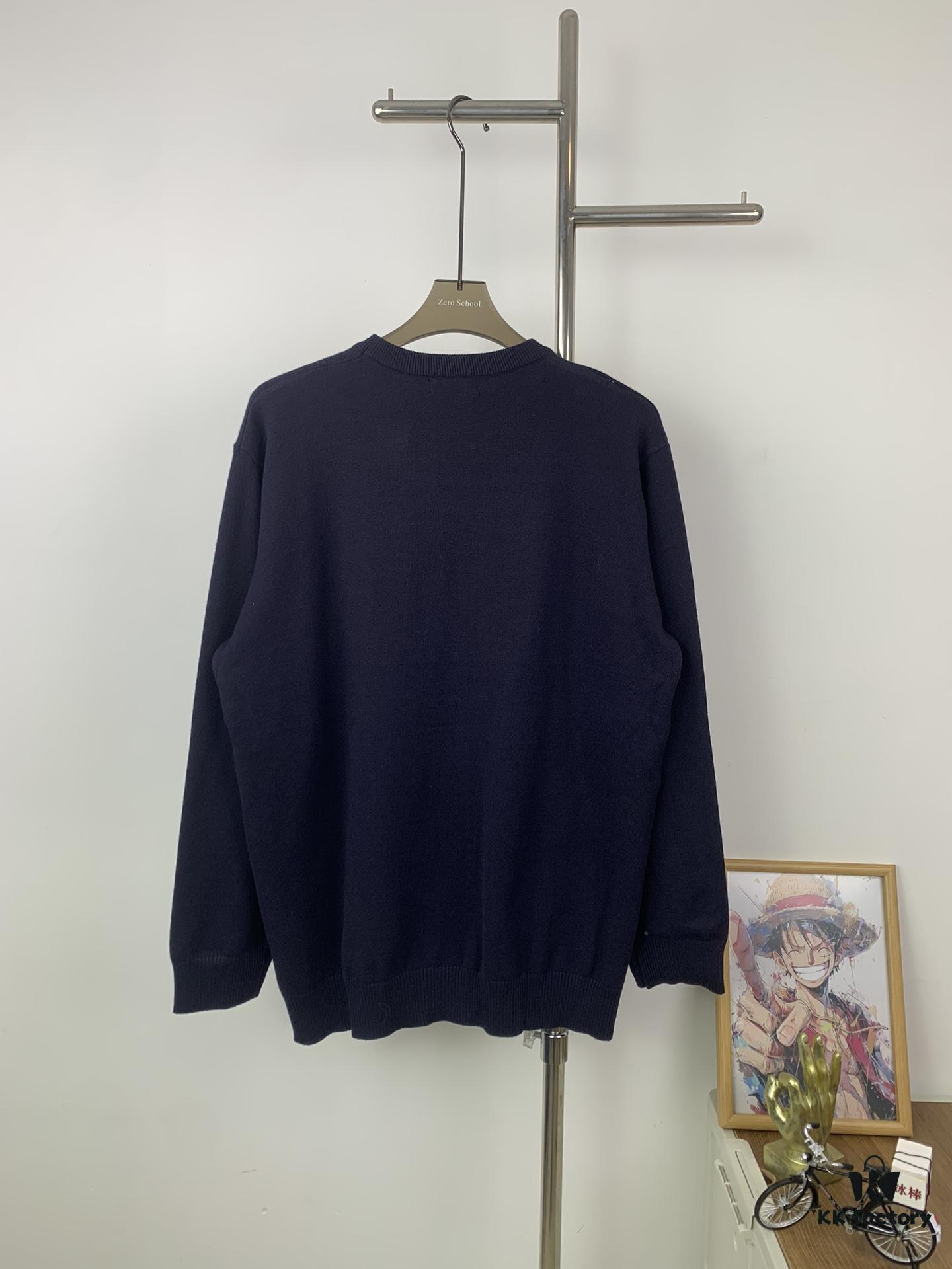6930f7fa6e68136f4d9b4276 New LV Navy Blue Heart Sweater with 15% Wool, Soft and Comfortable for Direct Wear, High-Quality Version, Warm and Premium Texture