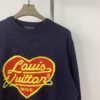 6930f7fc6e68136f4d9b427a New LV Navy Blue Heart Sweater with 15% Wool, Soft and Comfortable for Direct Wear, High-Quality Version, Warm and Premium Texture