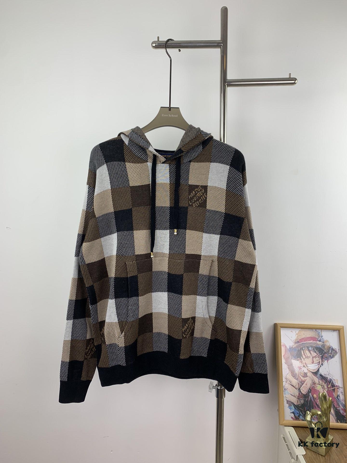 6930f8096e68136f4d9b4285 Louis Vuitton Chessboard Jacquard Knit Hooded Sweater