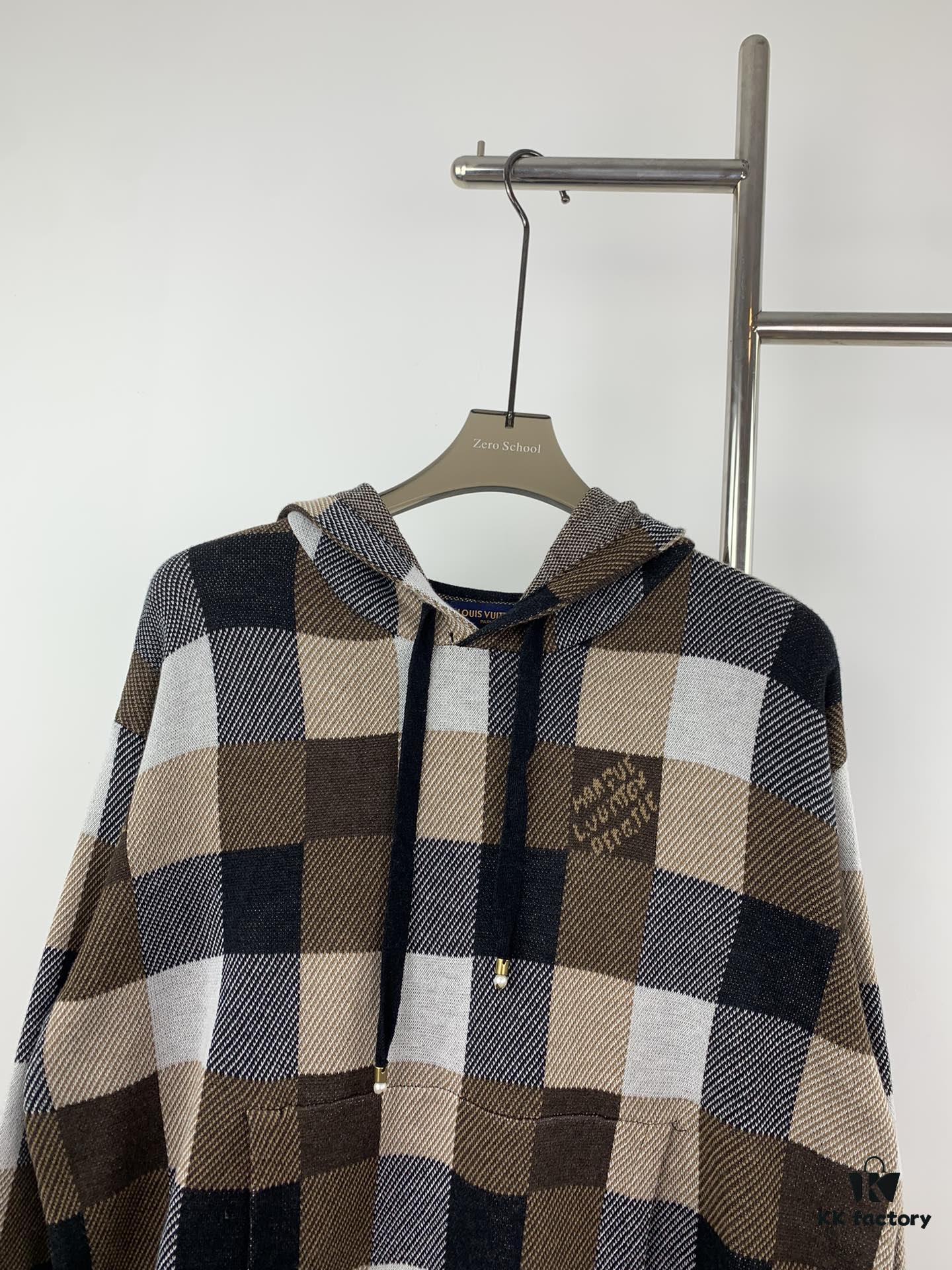 6930f80b6e68136f4d9b4287 Louis Vuitton Chessboard Jacquard Knit Hooded Sweater