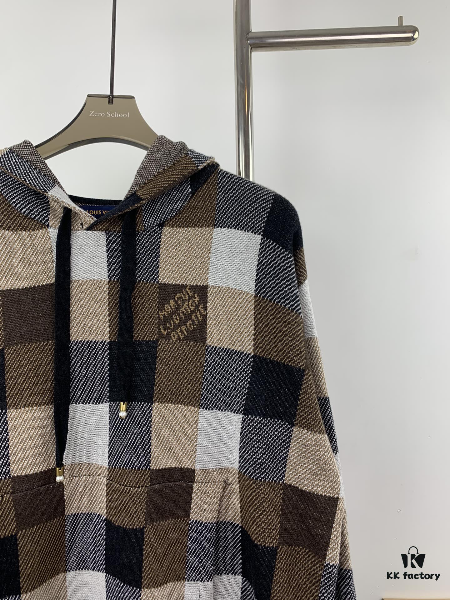 6930f80e6e68136f4d9b4288 Louis Vuitton Chessboard Jacquard Knit Hooded Sweater